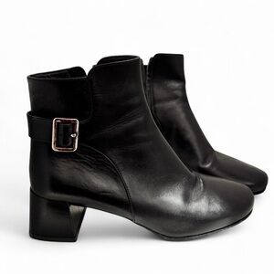 Prada Black Leather Ankle Booties